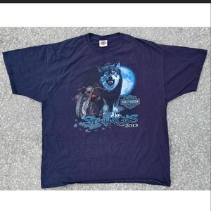 Harley Davidson Sturgis 2013 Wolf Graphic T-Shirt 2XL Vintage Wall South Dakota